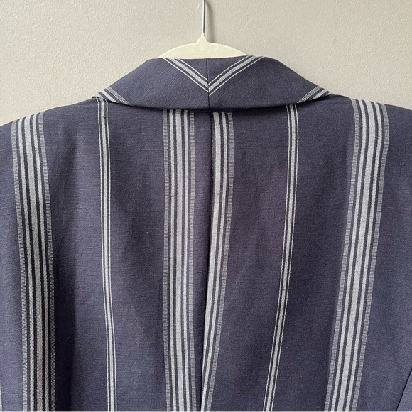 Lane Bryant Bryant Blazer Women's Size 22 New NWT Slate Blue Striped Linen Blend - Picture 11 of 11
